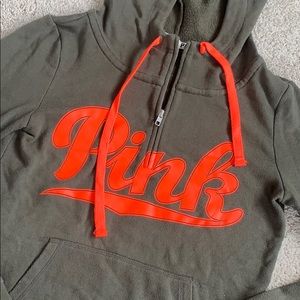 Pink 1/4 zip hoodie